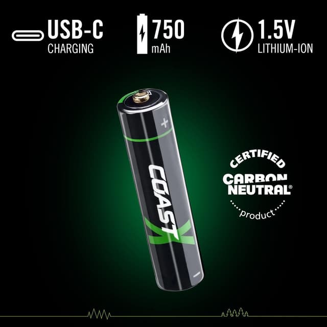 Coast ZXAAA Zithion-X USB-C genopladelige litiumbatterier 4pk