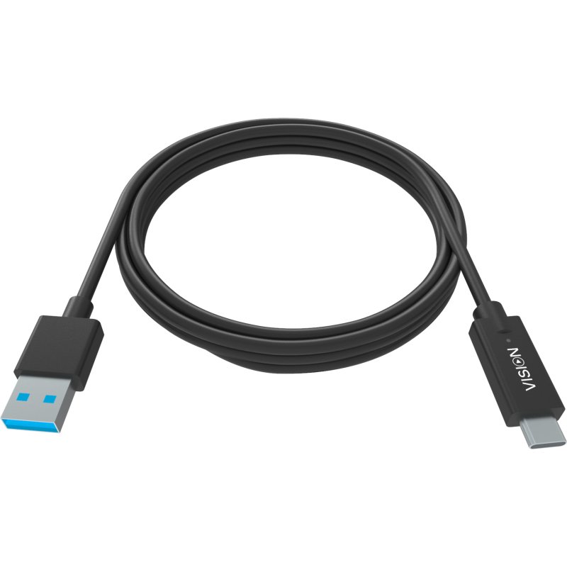 Vision TC 2MUSBCA/BL câble USB USB 3.2 Gen 1 (3.1 Gen 1) 2 m USB A USB C 0,48 Gbit/s Noir