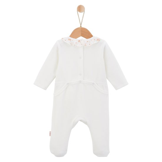 Petit Cocon Pyjama velours   Blanc        de               P'tit bisou