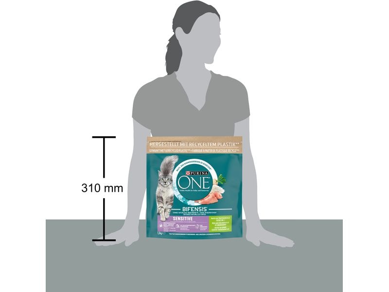 Purina ONE Trockenfutter Sensitive Truthahn & Reis, 1.5 kg Alleinfuttermittel für ausgewachsene- und Senior-Katzen