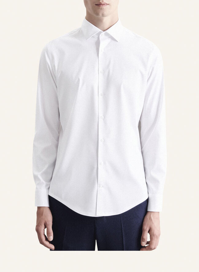 Seidensticker Performance shirt Slim Long sleeve Kent-Collar Uni White