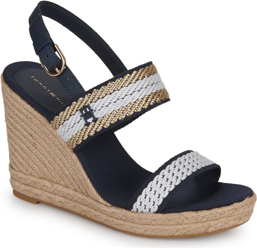 Tommy Hilfiger Blauwe Sandalen Golden Webbing