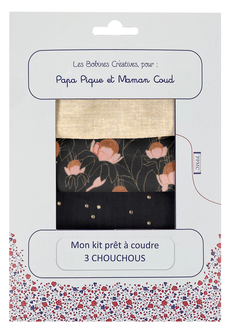 Kit Prêt À Coudre 3 Chouchous Ex2251 Clochettes Enchantées Noir