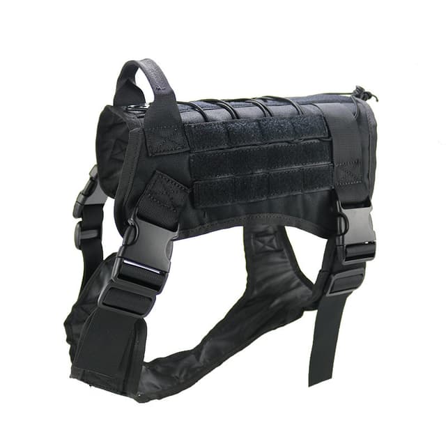Tactical hundesele Service Hunde Sele i tre dele Sort XL