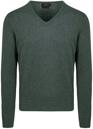 Steppin' Out Trui Cotton Cashmere V-hals Donkergroen SM1201.0001-5003 kopen