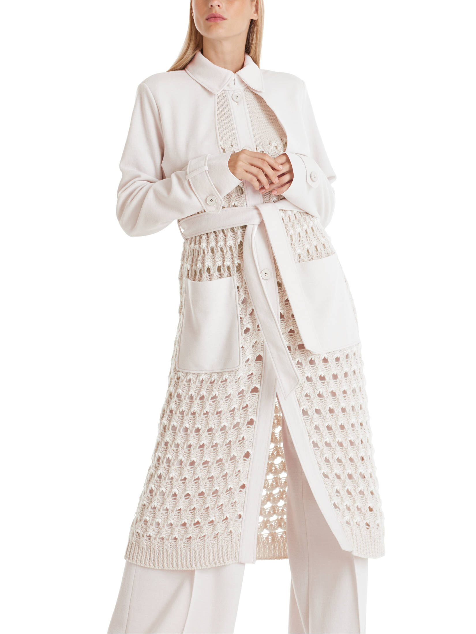 Marc Cain| Damen Strickmantel mit Wolle, Kaschmir und Seide