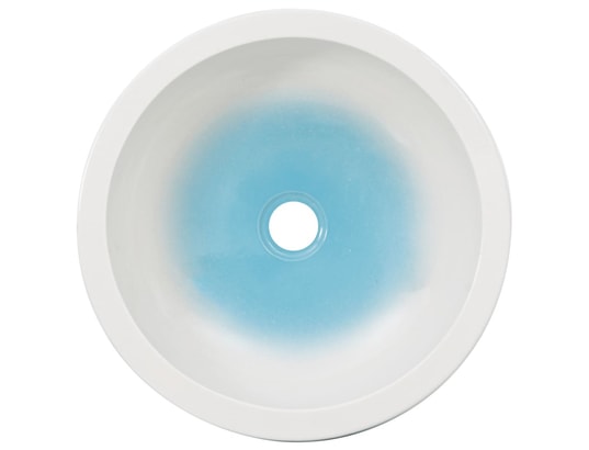 VIDAXL - Vasque à poser blanc et bleu rond f41x14 cm céramique