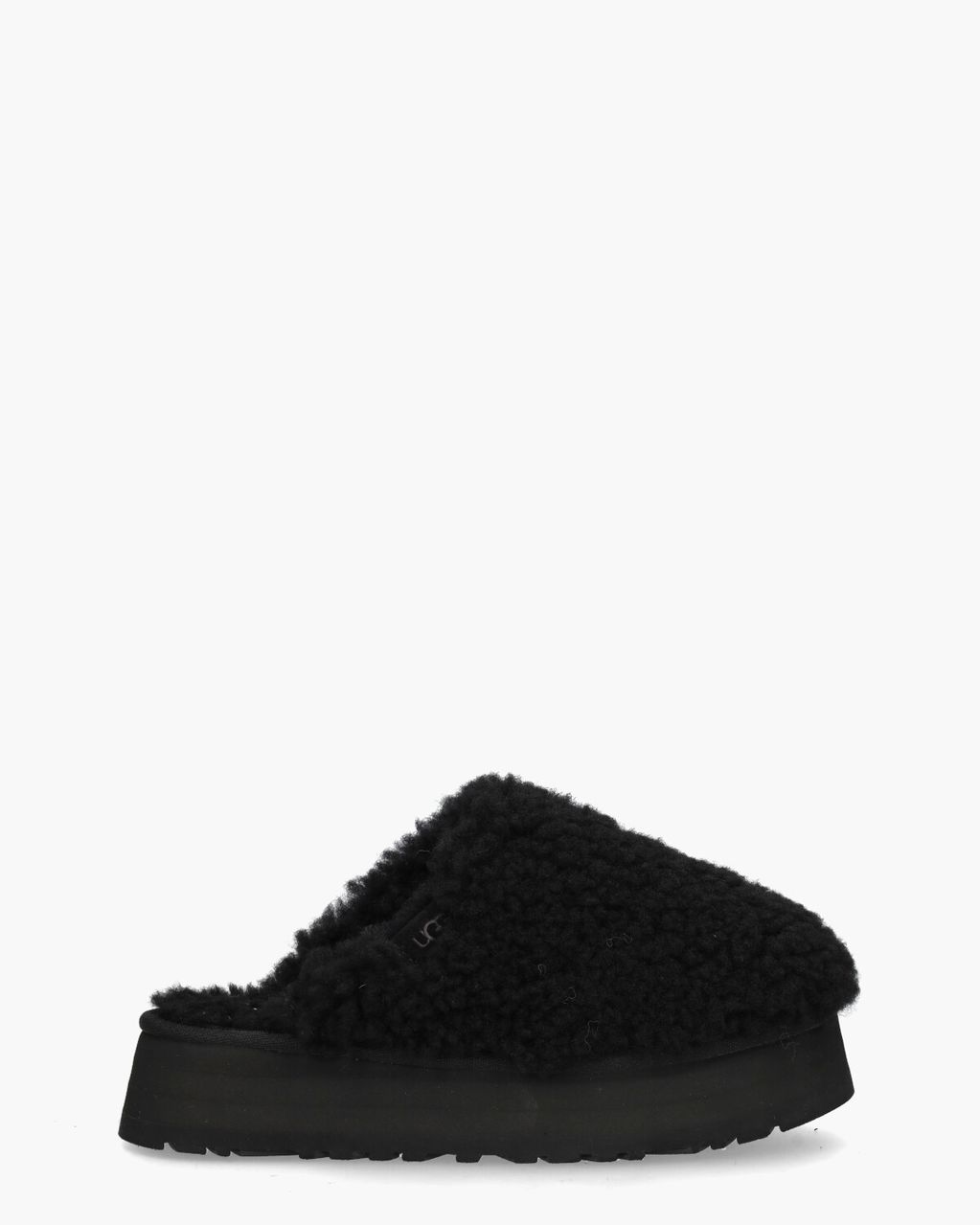 UGG Maxi Curly Platform Slipper Black Damespantoffels