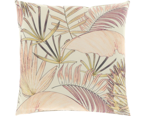 Buitenkussen bladeren roze 45x45 cm
