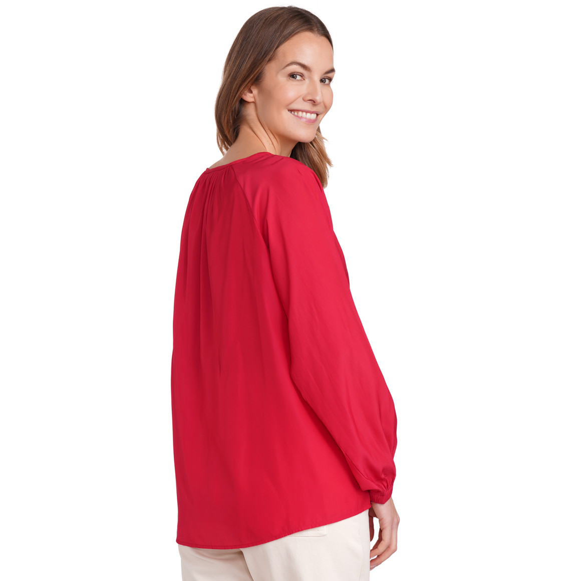 Gina Benotti Damen Bluse in Unifarben rot