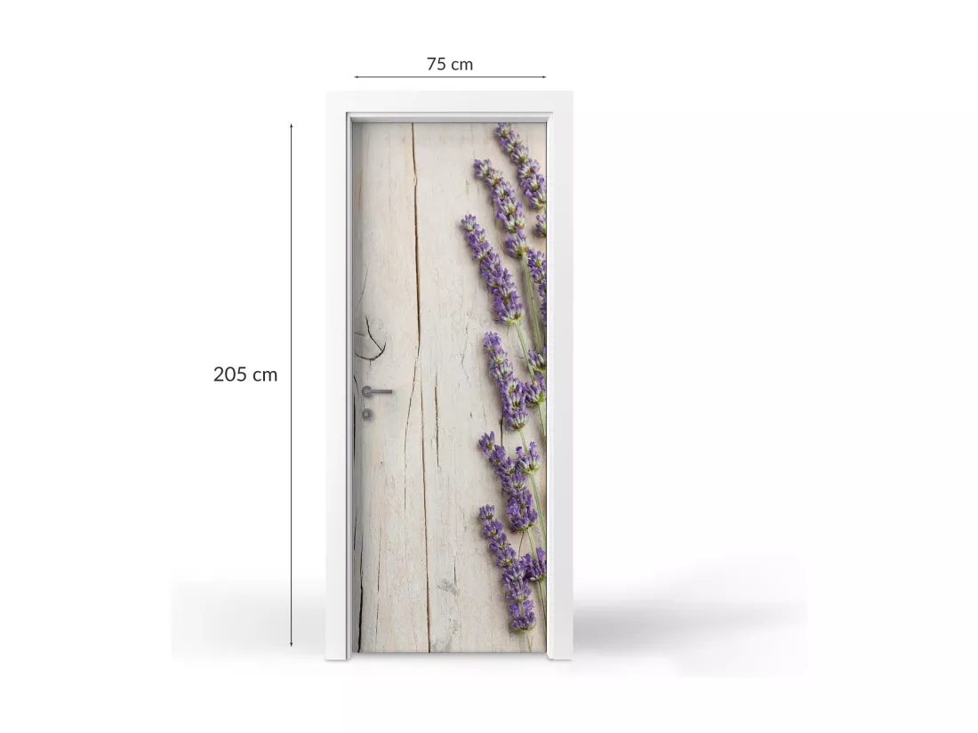 Stickers décoratifs pour portes intérieures - Lavande sur bois 75x205 cm