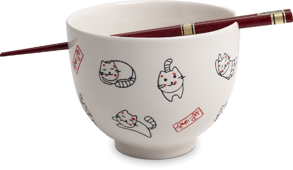 Soba Bowl Happy Cat 12x9cm
