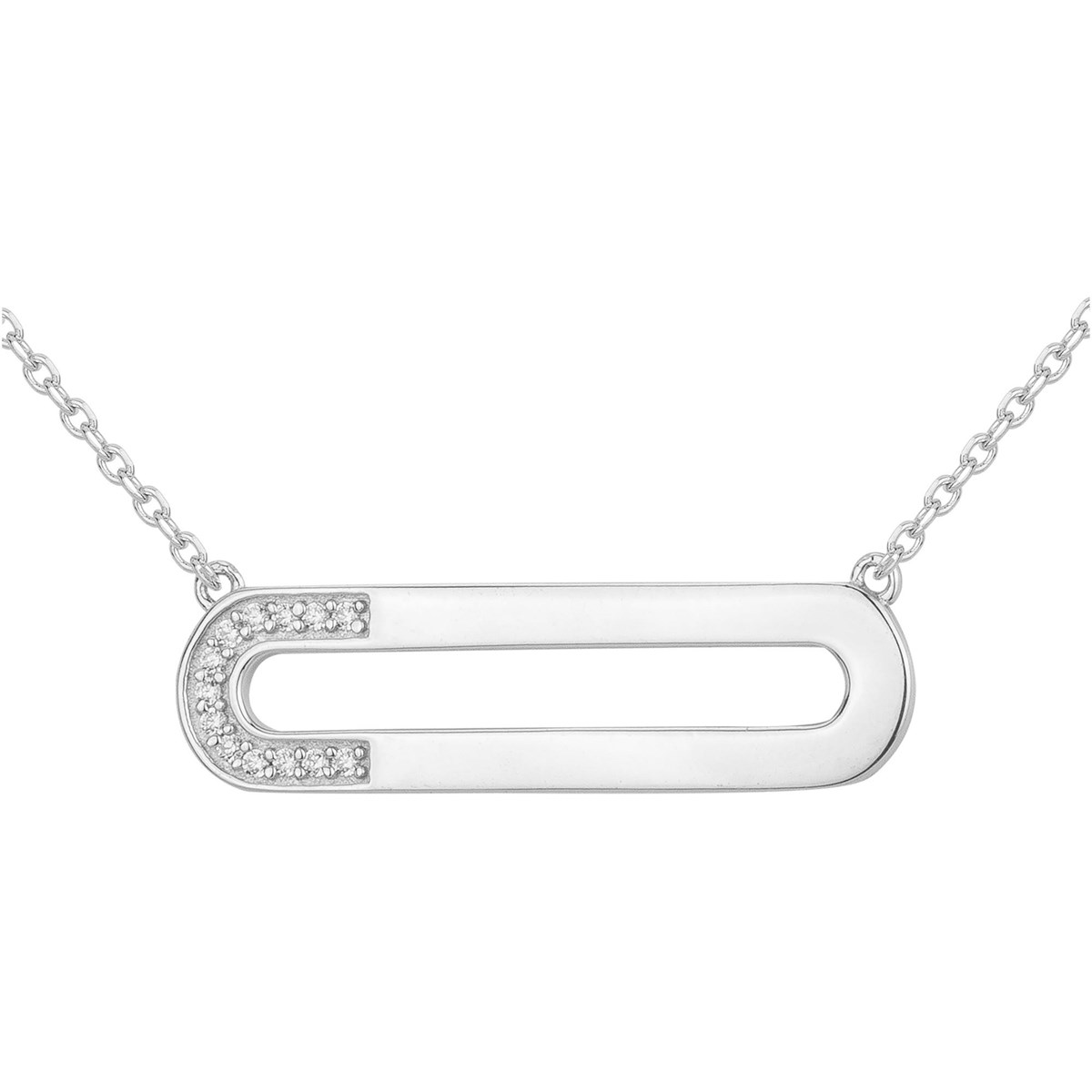 Collier en Argent avec oxyde de zirconium blanc