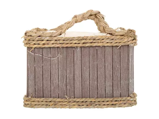 Ensemble de 3 paniers ovales en bois gris