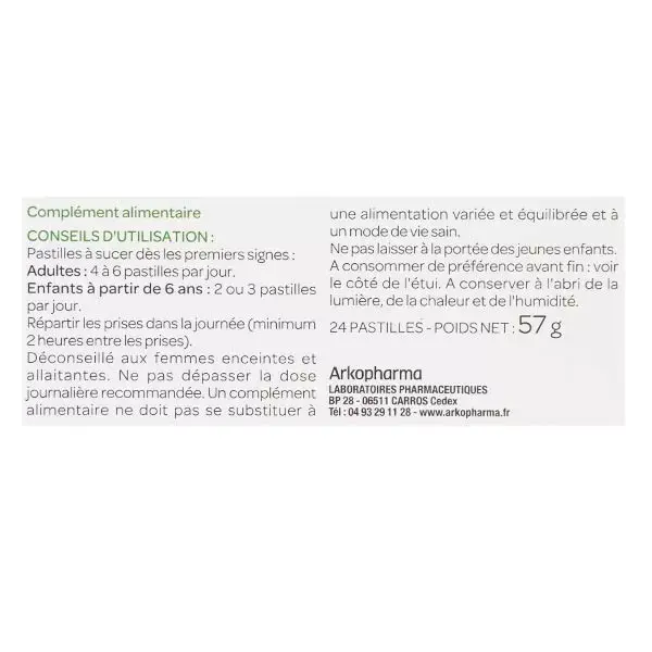 Arkopharma Activox Alivia a Garganta Mel e Limão 24 pastilhas
