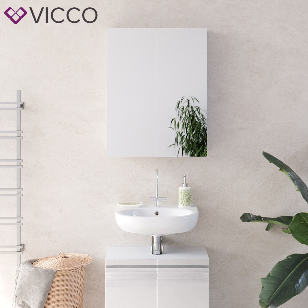 VICCO Spiegelschrank FREDDY Weiß Spiegel Badspiegel Wandspiegel Badezimmer