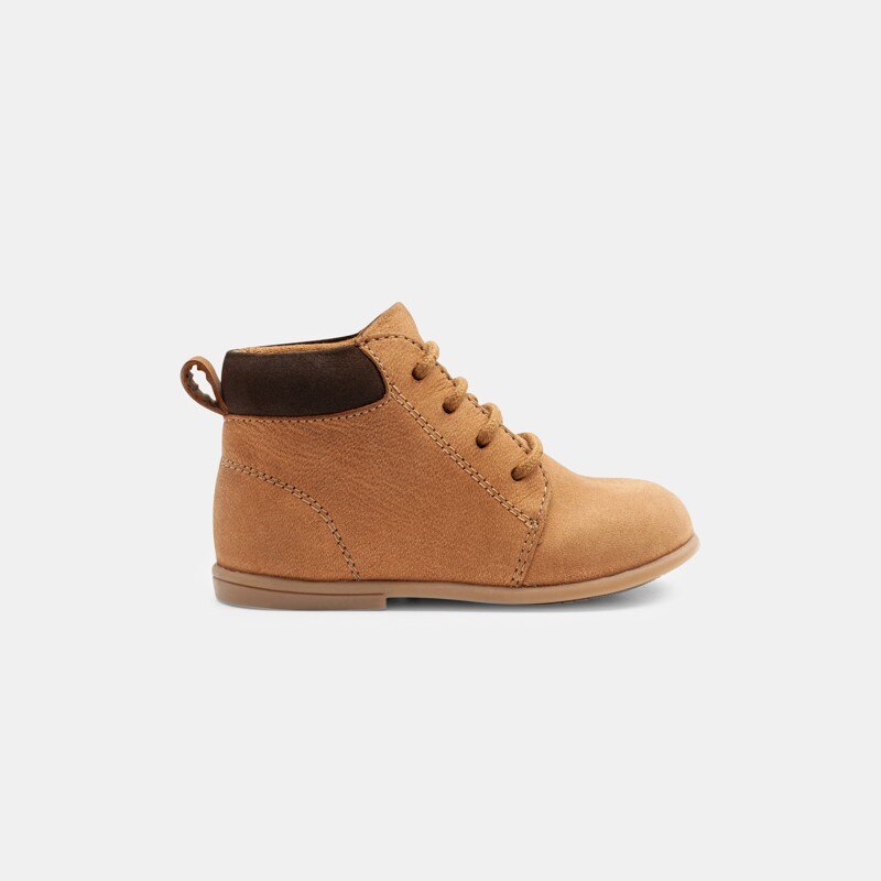 Bottillons premiers pas cuir beige bébé garçon Beige