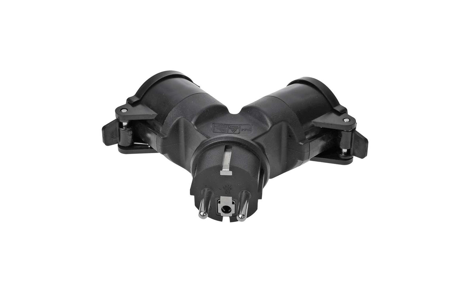 PAT Zweifachsteckdose Schuko schwarz 16 A