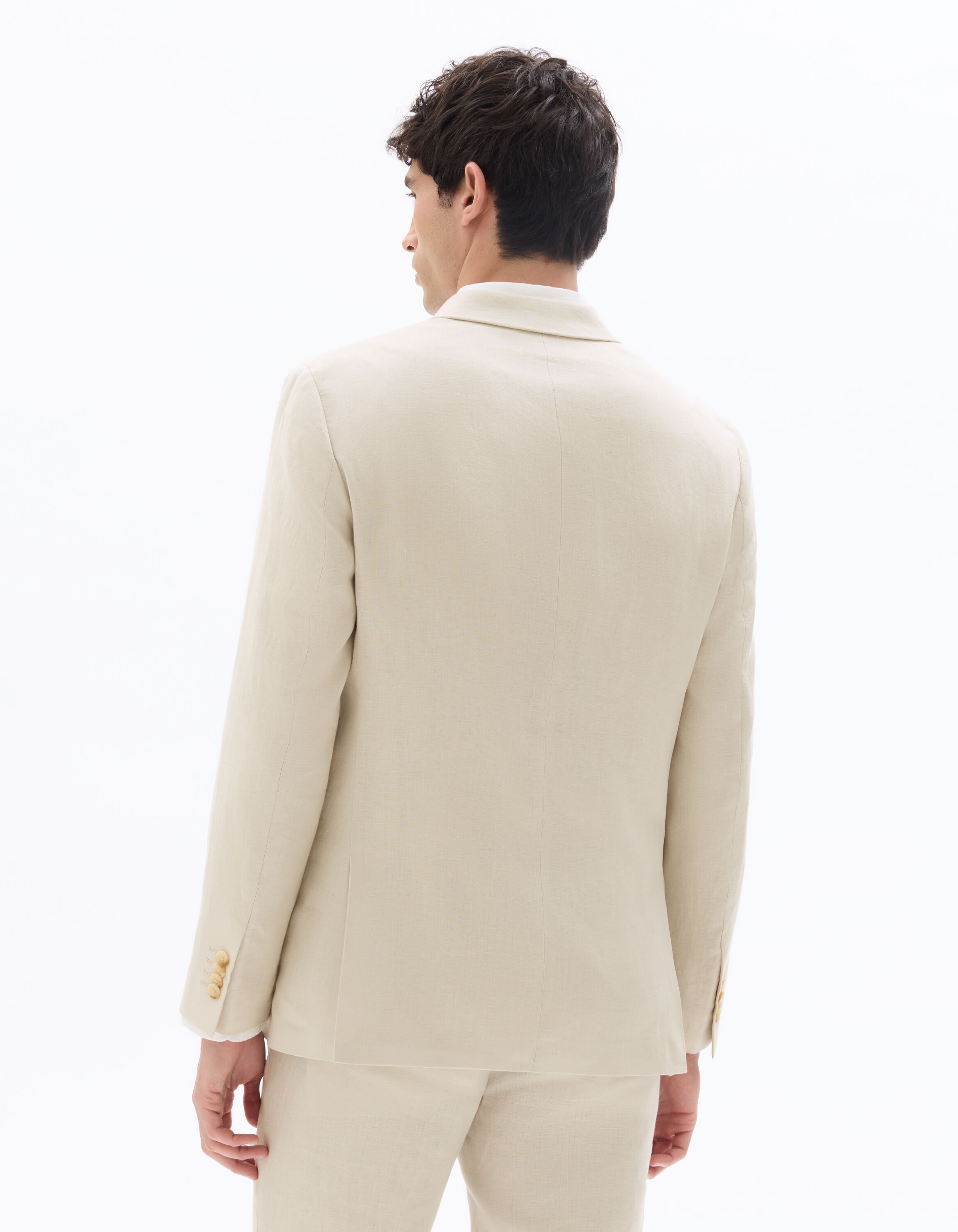 Blazer regular en lin - beige