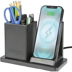 Organiseur de bureau avec chargeur Qi, noir