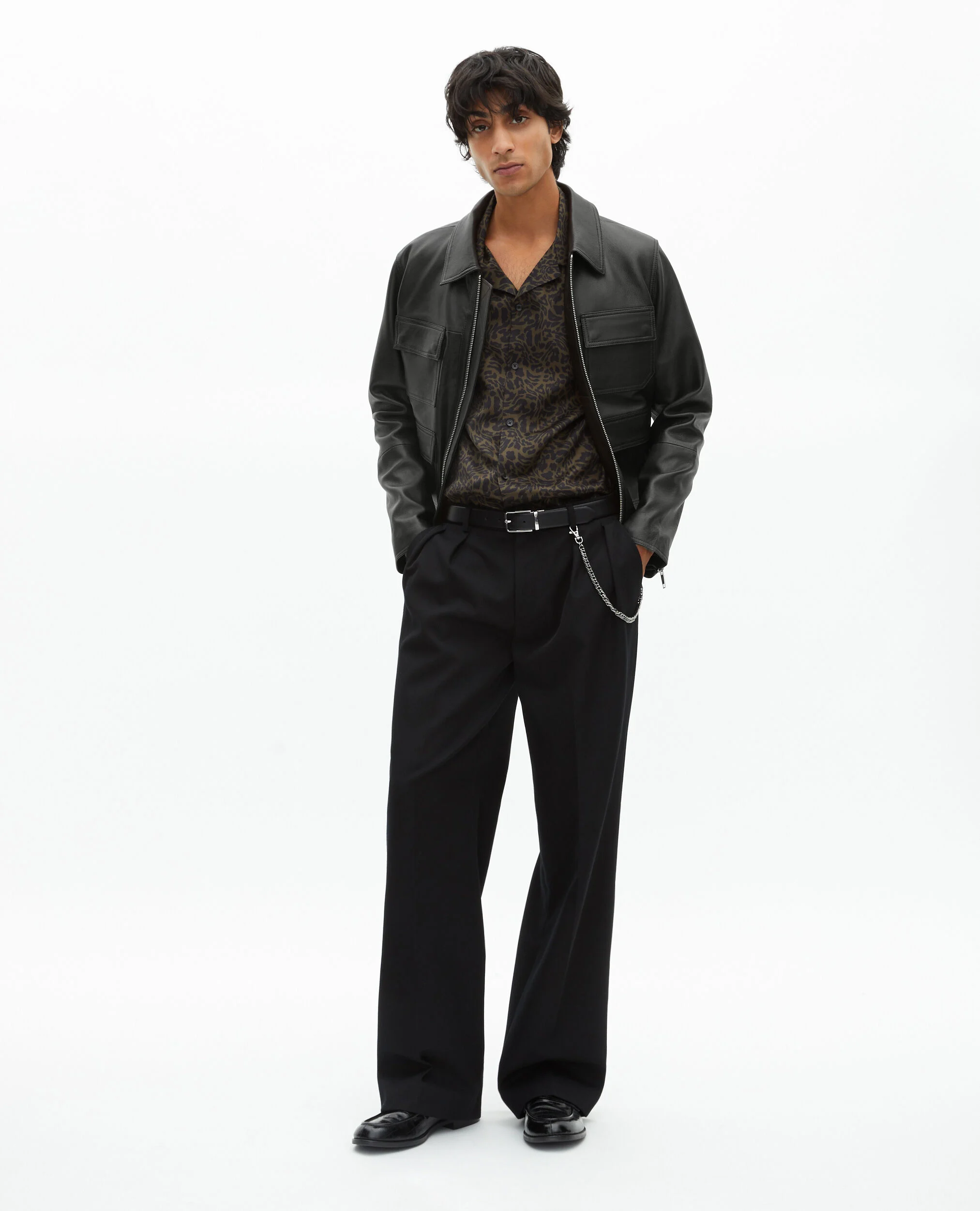 Blouson en cuir noir