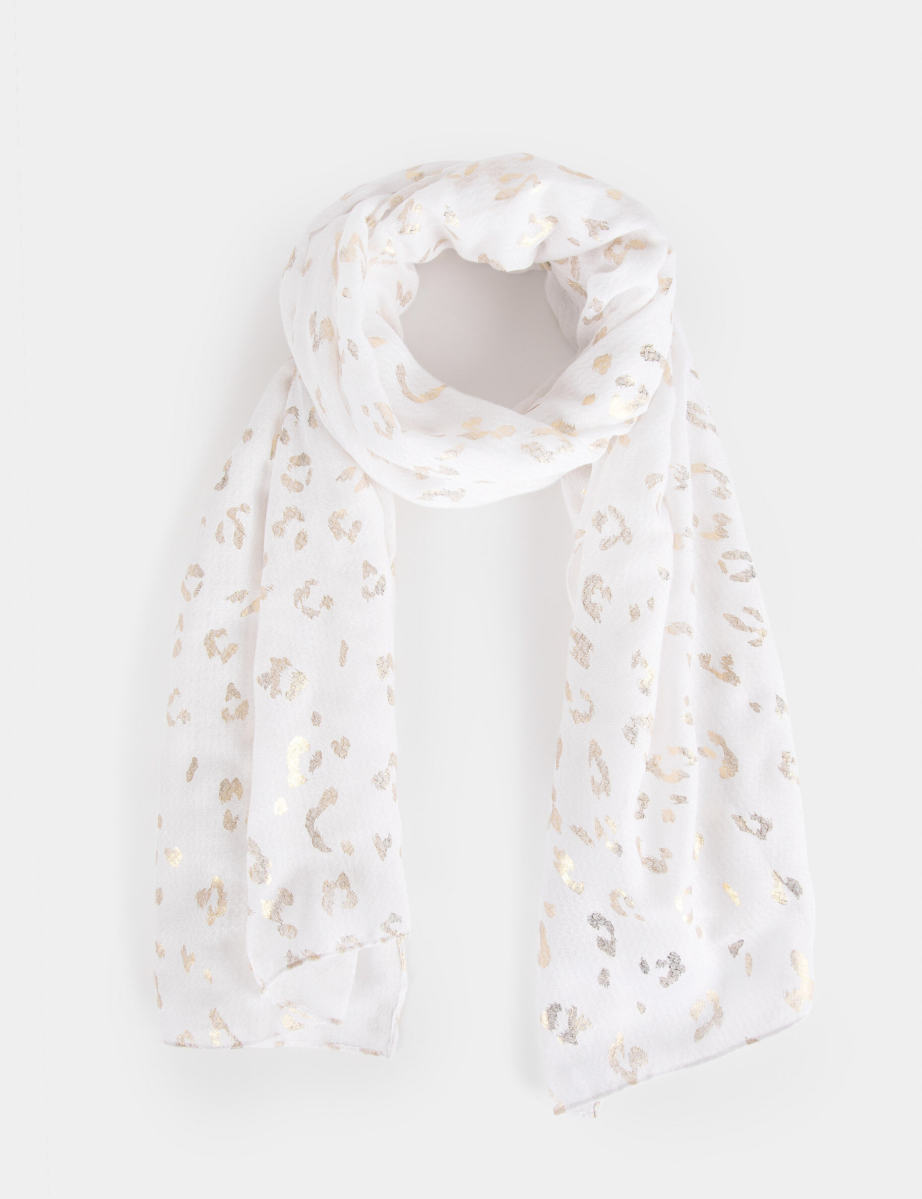 Foulard imprimé animalier blanc femme - blanc
