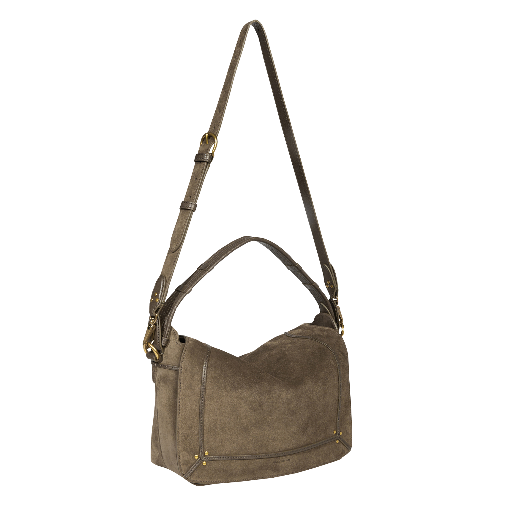 PEPITO M - Sac besace en cuir velours| Kaki