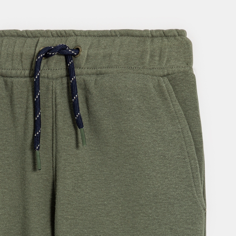 Jogging uni à poches cargo vert garçon