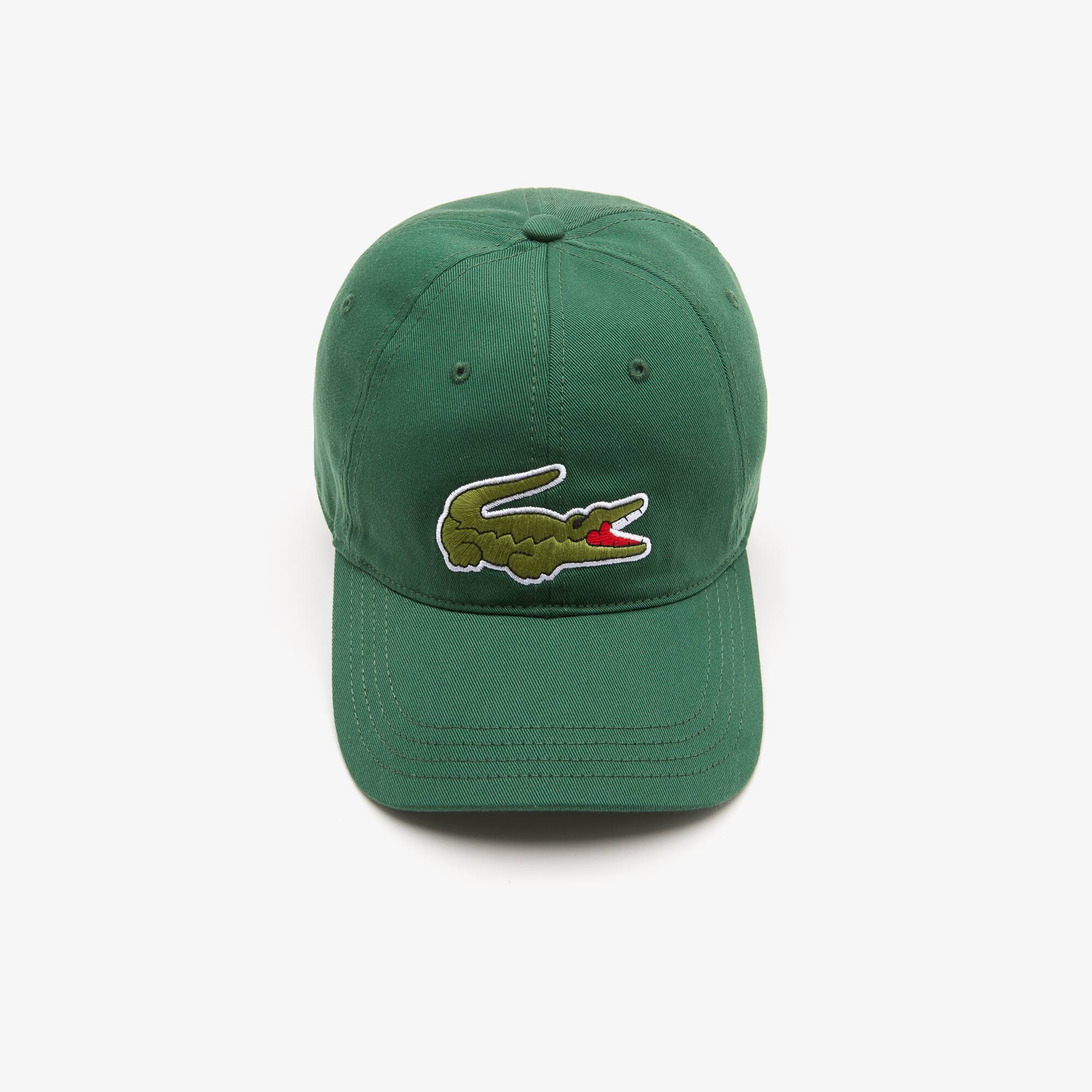 Casquette unisexe ajustable Lacoste en twill de coton biologique Chapeaux & Casquettes - Vert - Lacoste - Unisex