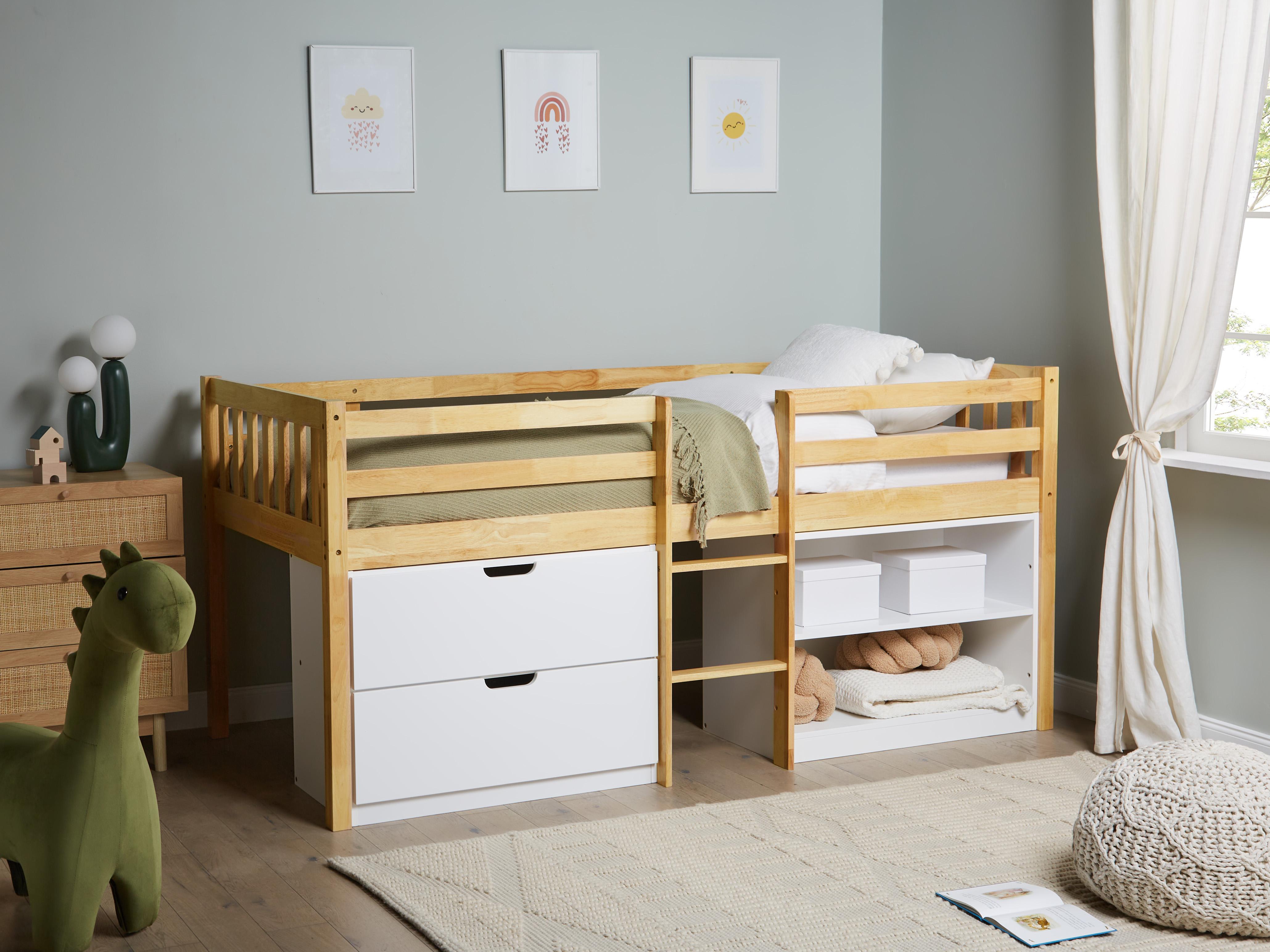 Verhoogd bed Hout SUSVILLE 90 x 200 cm Lichtbruin