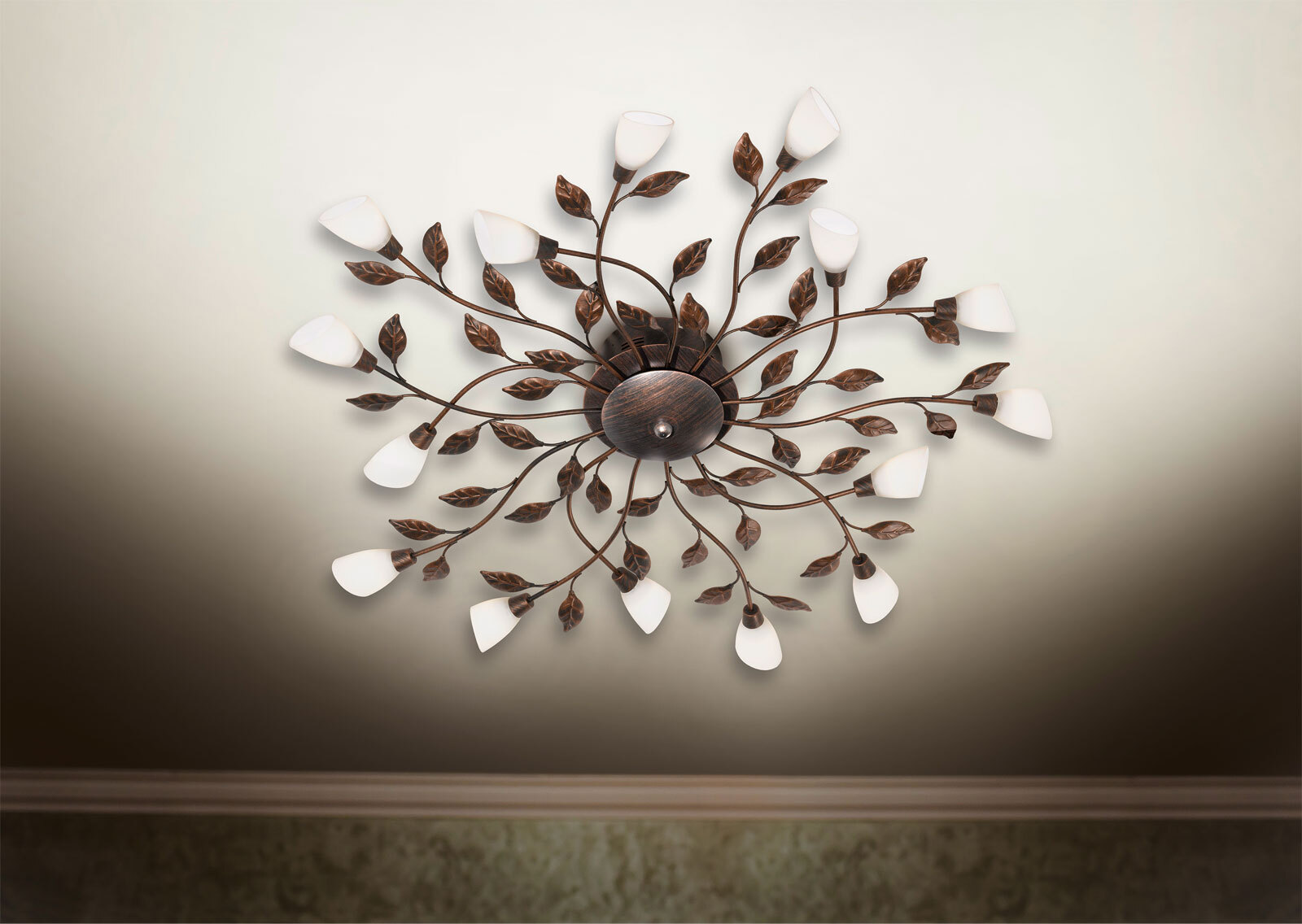 Reposa Deckenleuchte braun, mehrfarbig, 622811528, D/H: 80/10,5 cm, Metall