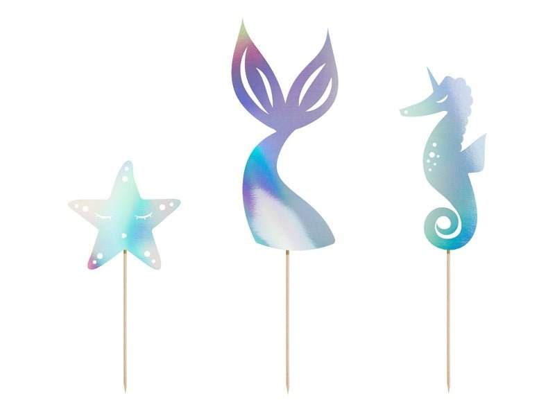 Zeemeermin Taart Topper Set 3 delig