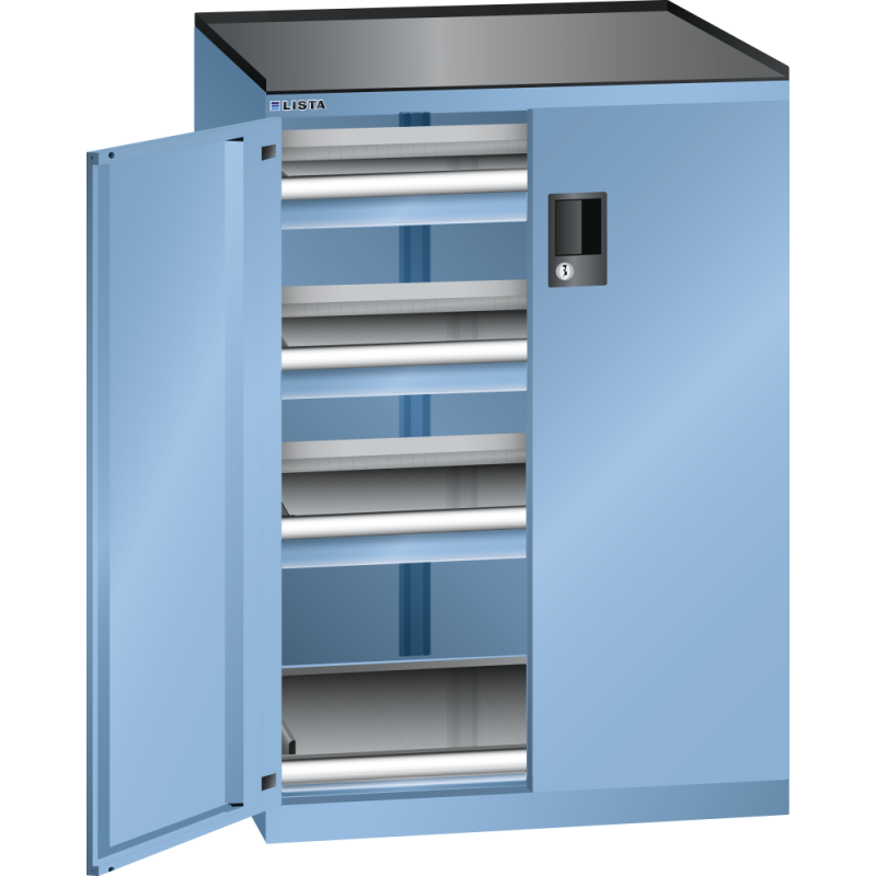 Armoire portes battantes Lista 36x27E - 1 rayon extensible charge 75 Kg