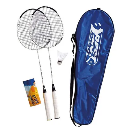 BEST Sporting 200 XT Badminton Set, 2 Badminton Schläger 3 Bälle inklusive Tragetasche