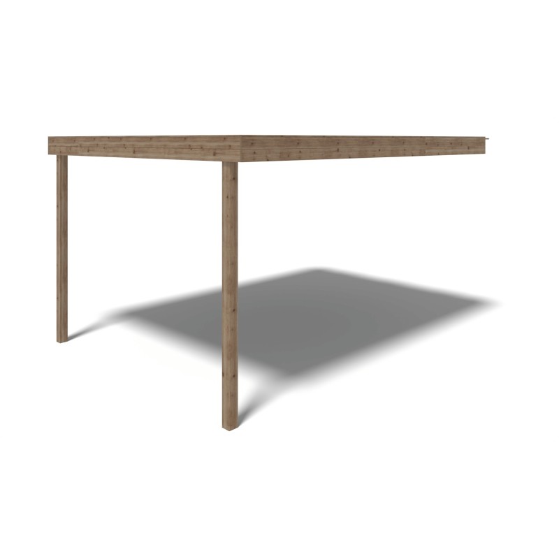 Abri de jardin en bois - 12m2 - 8x3m - traité - ep. 28mm - couleur: marron