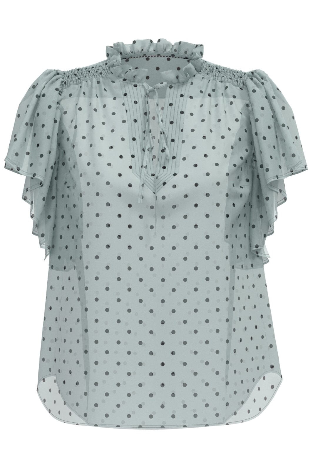 Co´Couture Dionnecc Dot Ss Frill Top 35664 23 pale blue