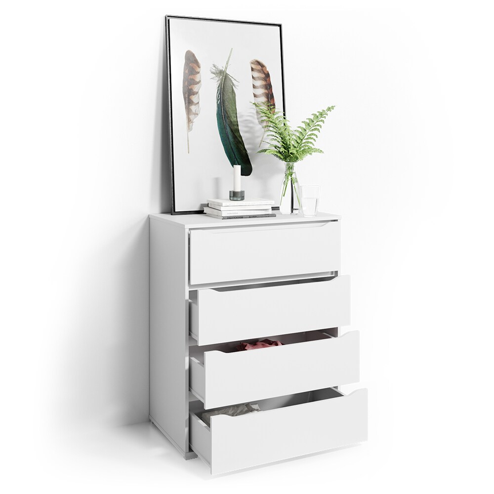 VICCO Kommode RUBEN Weiß 4 Schubladen 80 cm Sideboard Mehrzweckschrank Schrank
