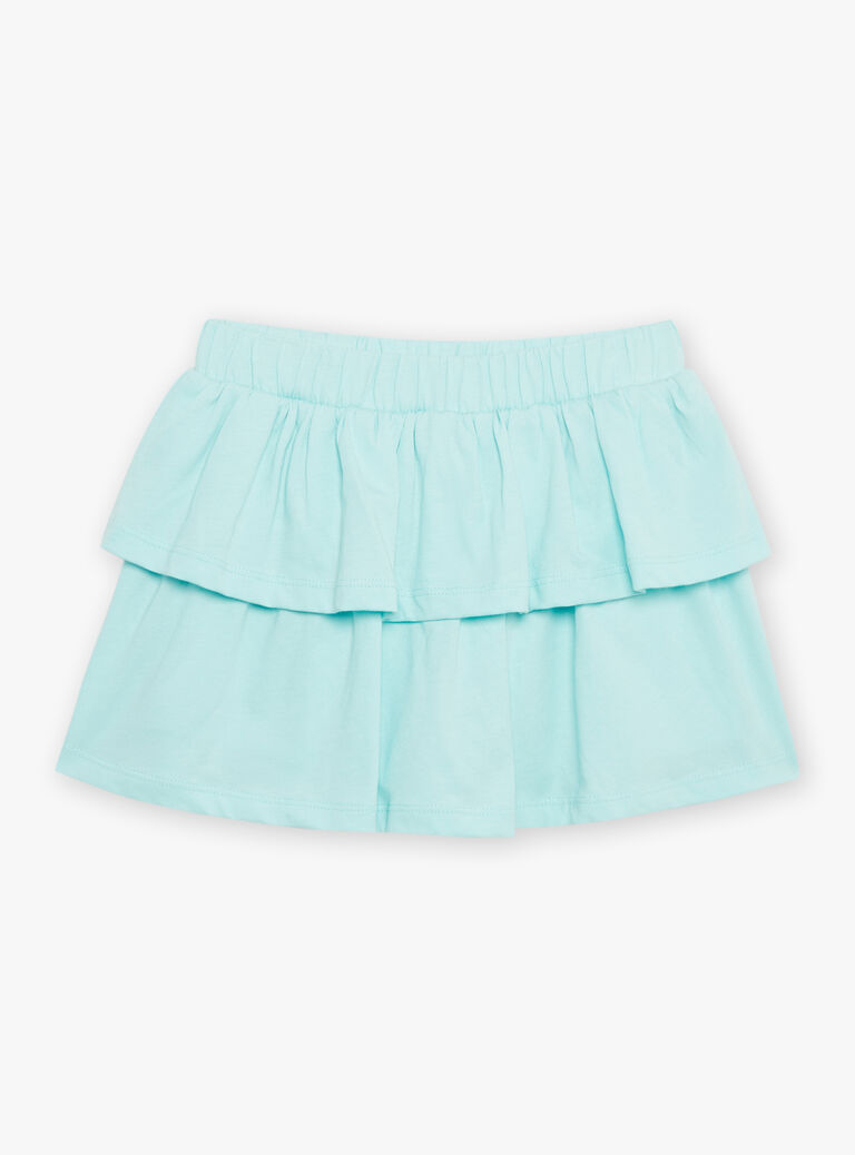 Débardeur et jupe short turquoise et orange en jersey