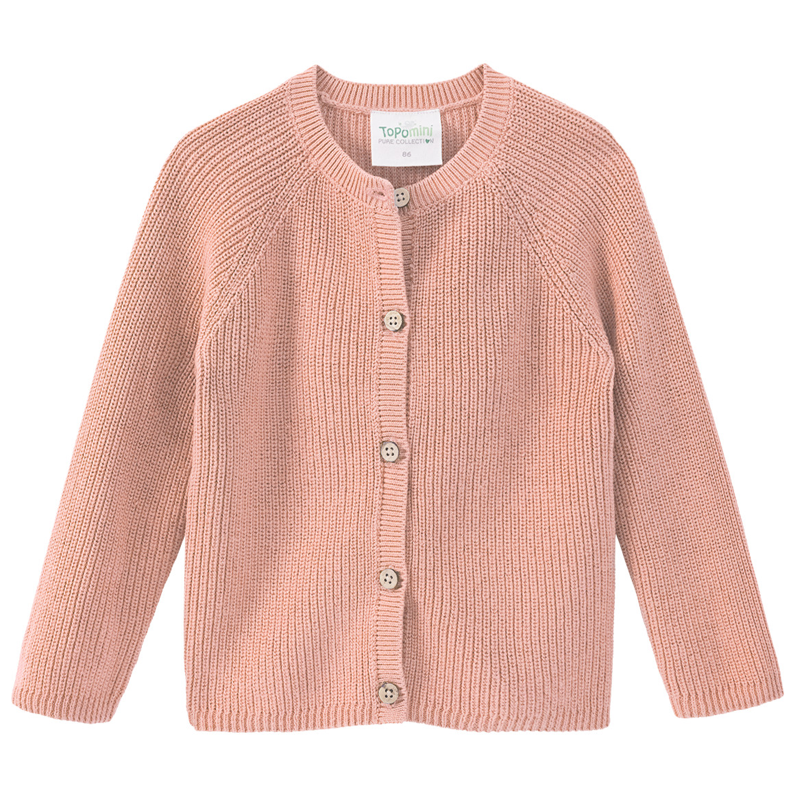 Topomini Pure Collection Baby Strickjacke mit Knopfleiste zartrosa