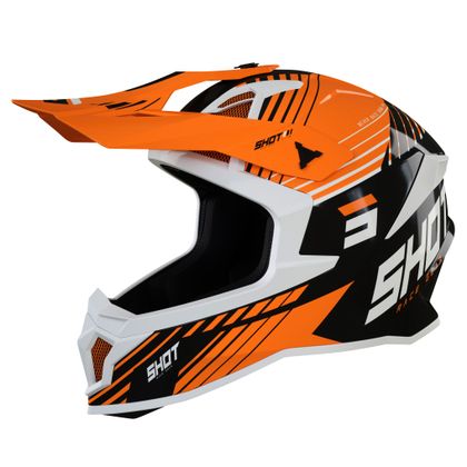 Casque cross Shot LITE FURY - BLACK NEON ORANGE GLOSSY 2022 - Noir / Orange