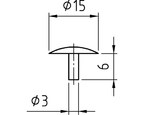 Afdekkap 3 x 15 mm, beige, kunststof, 100 stuks
