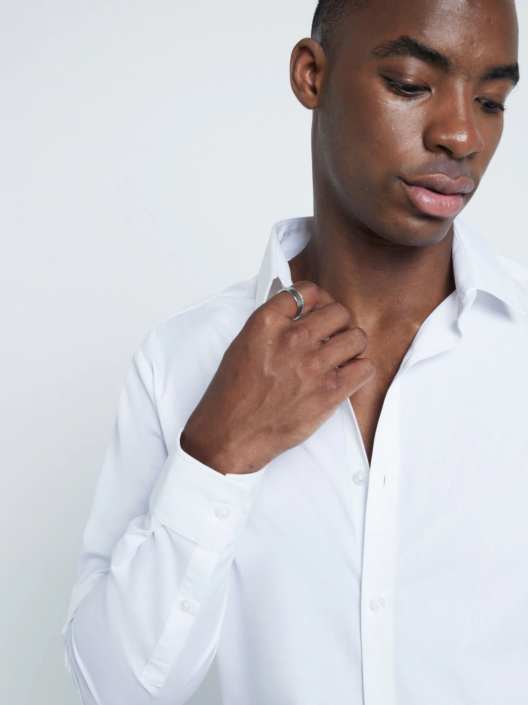 Wit - River Island Slim Fit Formal Shirt