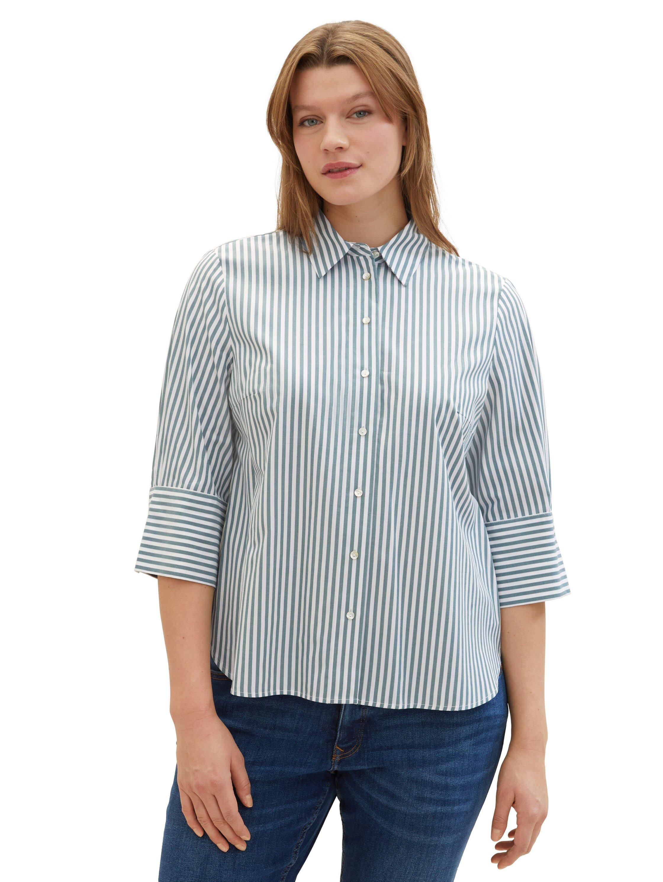 Gestreifte Bluse mit breiten Manschetten