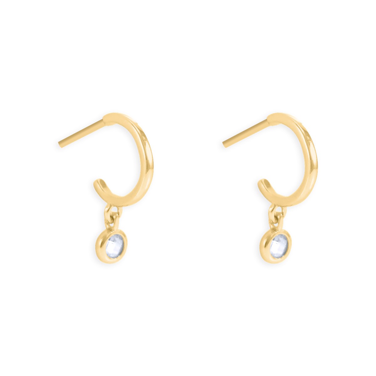 Boucles d'oreilles pendantes plaquées or avec oxydes de zirconium