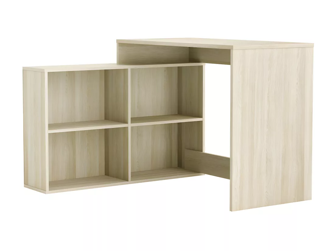 Bureau d'angle 4 niches Chêne clair - DIDEROT - L 112 x l 100 x H 77 cm
