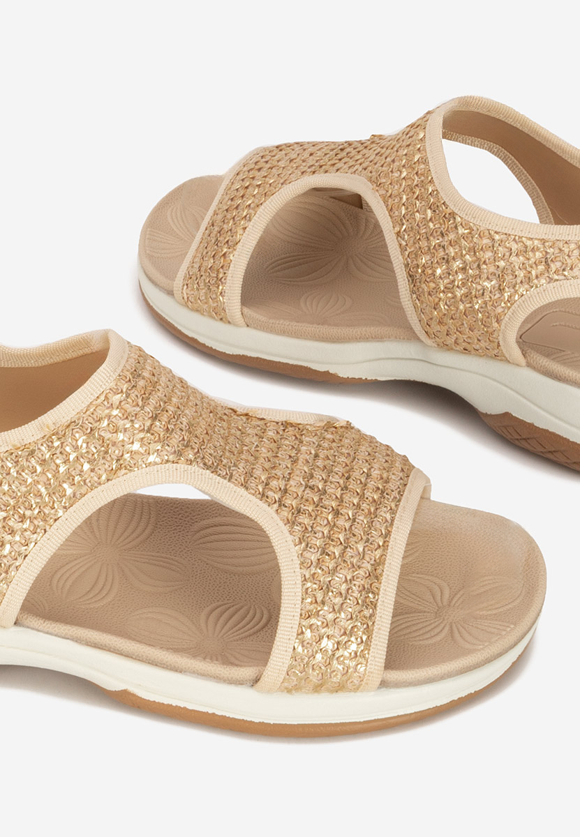 Sandales plates kaki Amenia