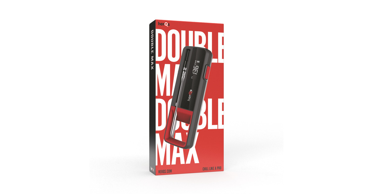 HerQsDouble Max vleesthermometer  (Zwart/rood, herQs009 | 2 draadloze probes | temperatuurbereik tot 500 °C)