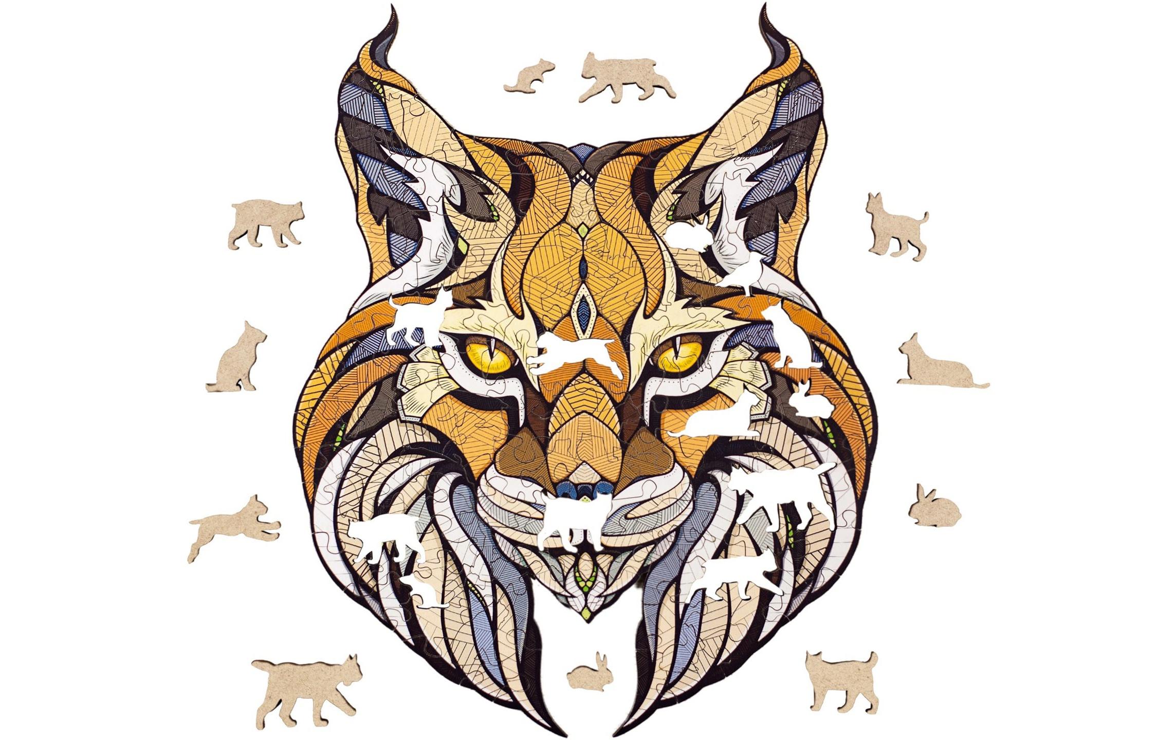 Holz-Puzzle Luchs 139 TeileFarbenfrohes klassisches Holzpuzzle mit einzigartigen Teilen