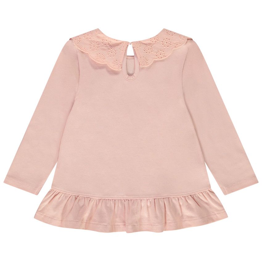 T-shirt manches longues avec broderie anglaise pour bébé fille - Multicolore
