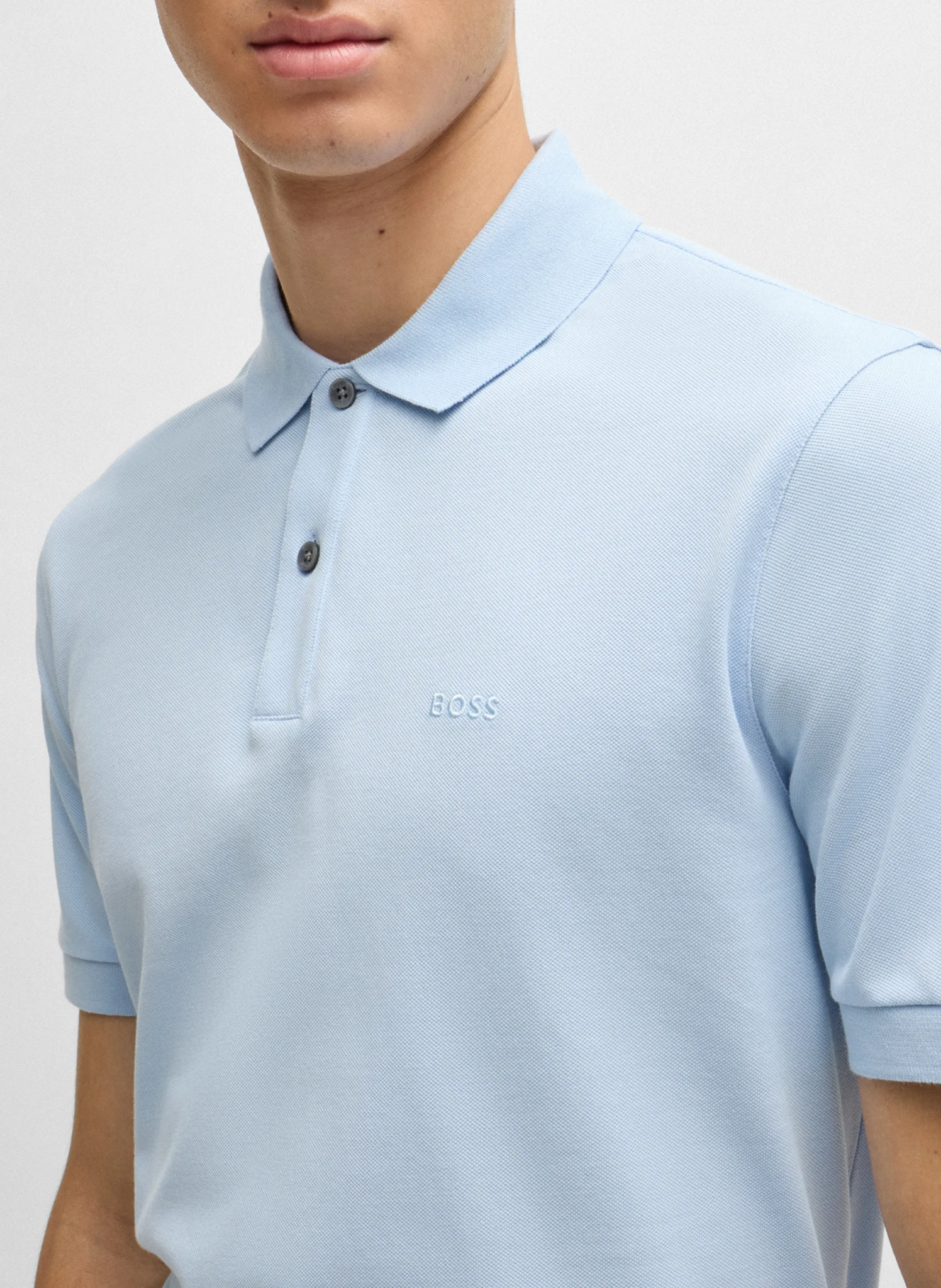 Polo regular-fit en coton bio| Bleu